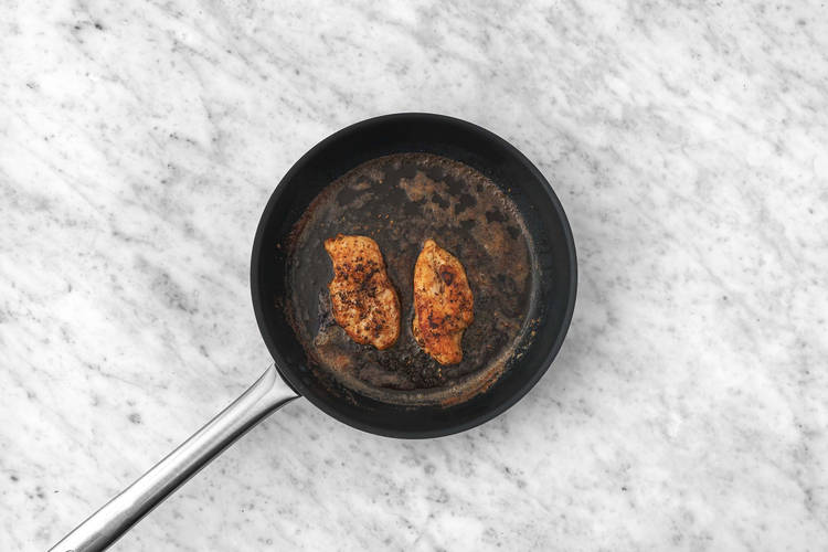 Le poulet sur le feu