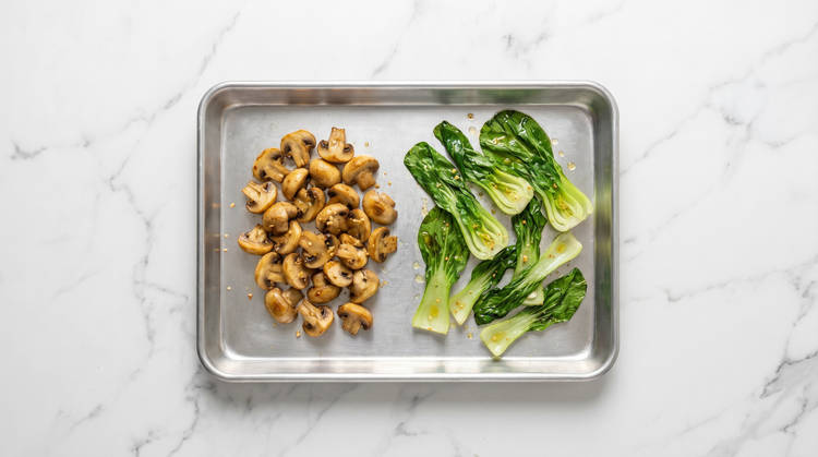 Roast Bok Choy & Mushrooms