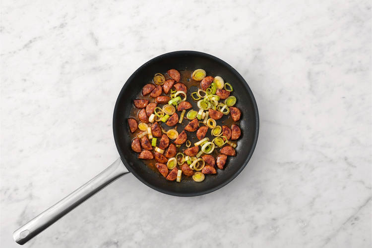 Cook the chorizo