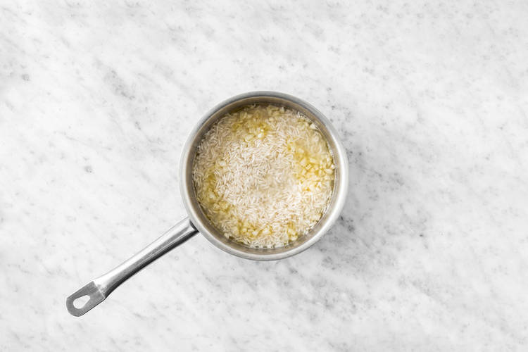 Make the garlic rice