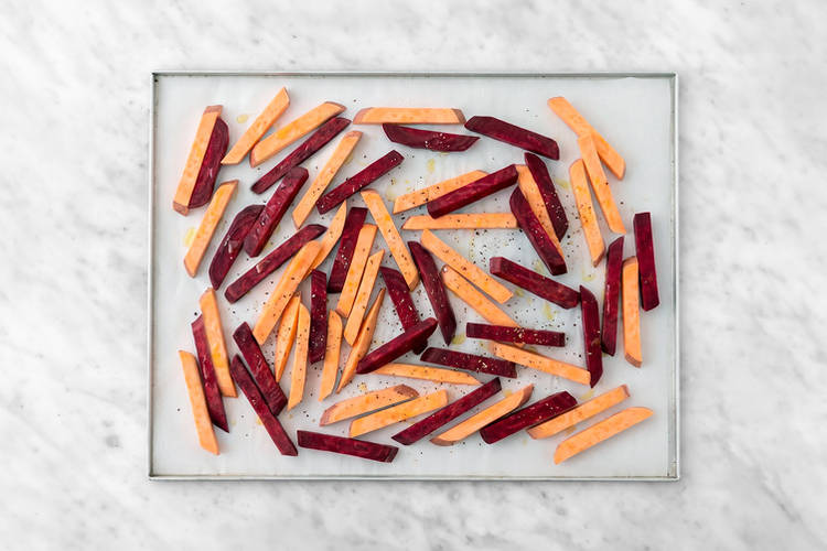 Bake the veggie fries