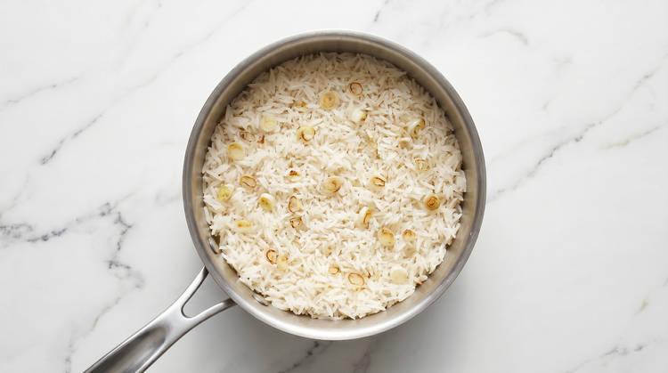 Toast Almonds & Cook Rice