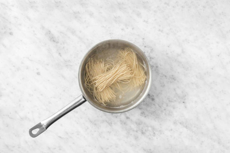 Get prepped & cook the noodles