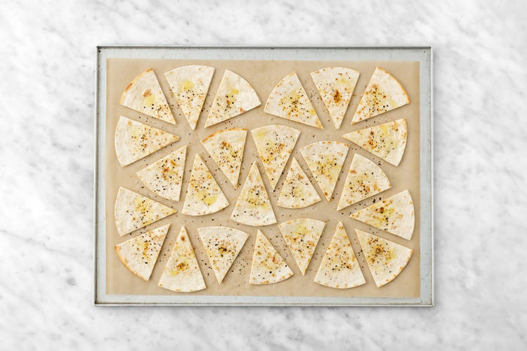 Bake the tortilla chips