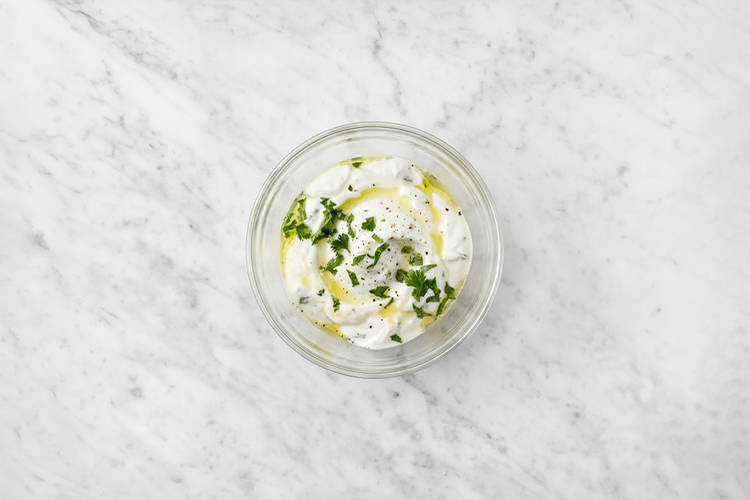 Make the herby yoghurt 