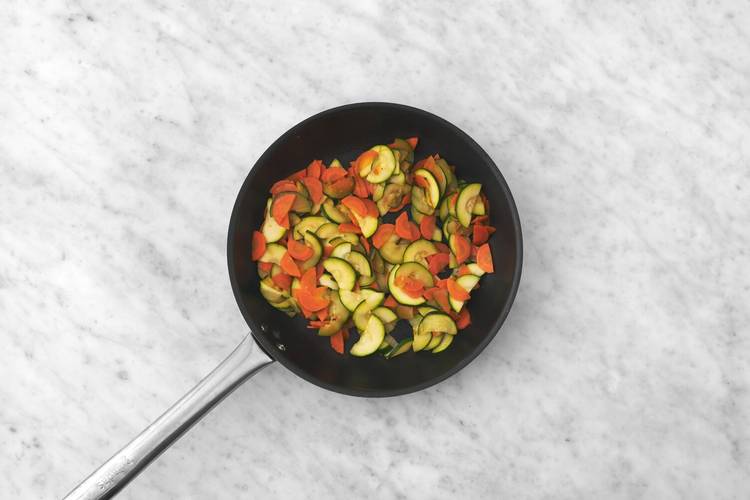 Cook the garlic veggies