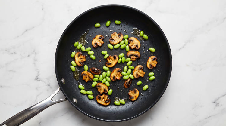 Cook Mushrooms & Edamame