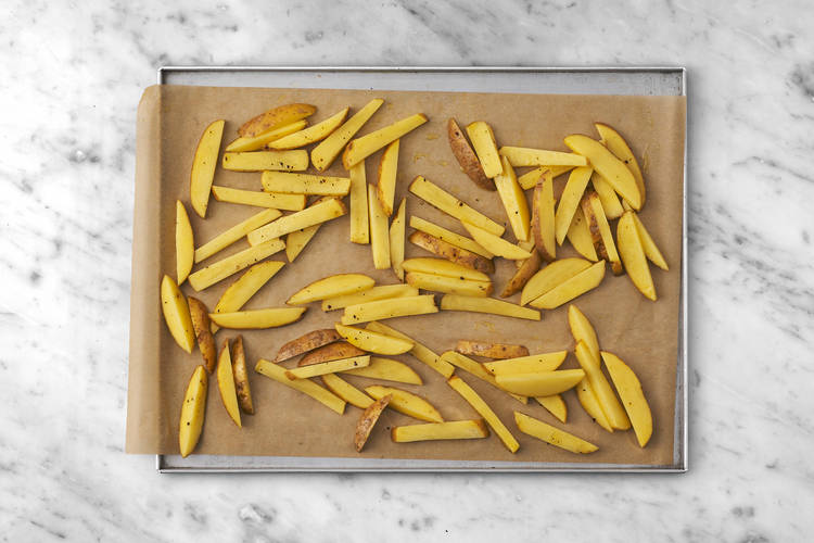 Bake the potato fries 