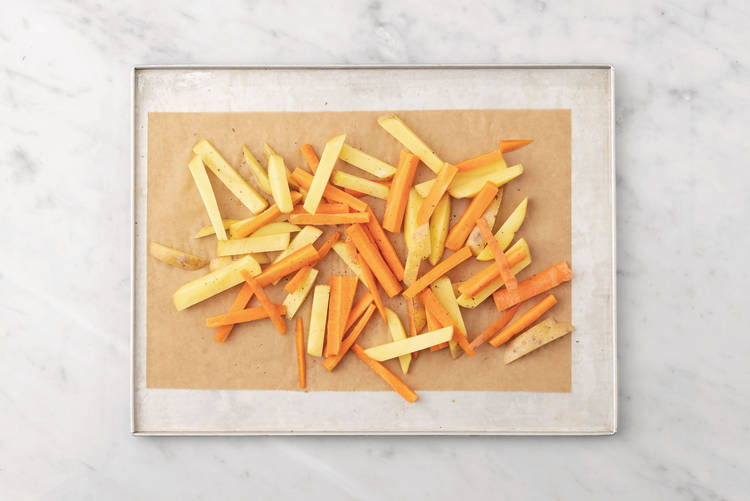 Bake the veggie fries