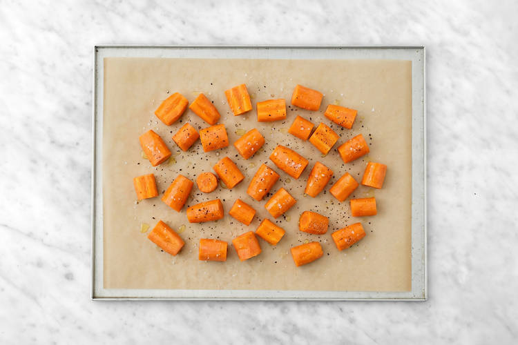 Roast the carrot & start couscous