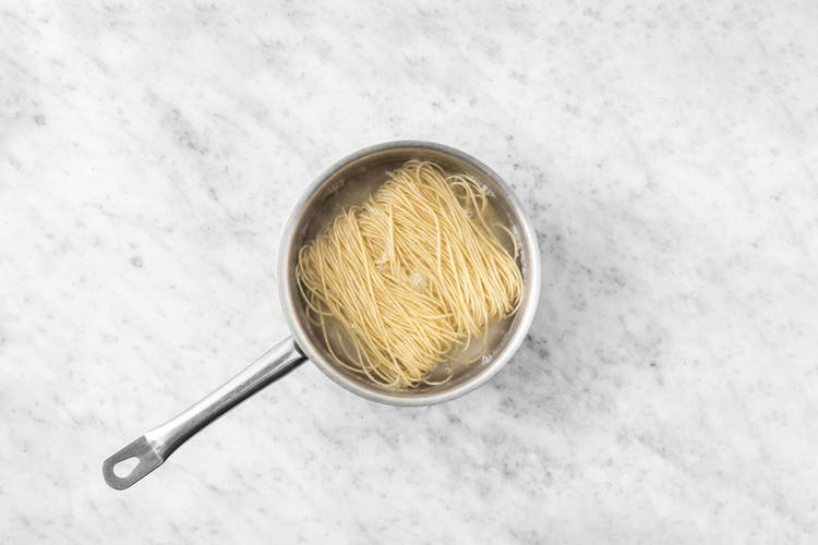 Cook the egg noodles