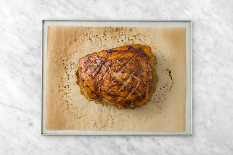 Roast the plant-based crumbed chicken