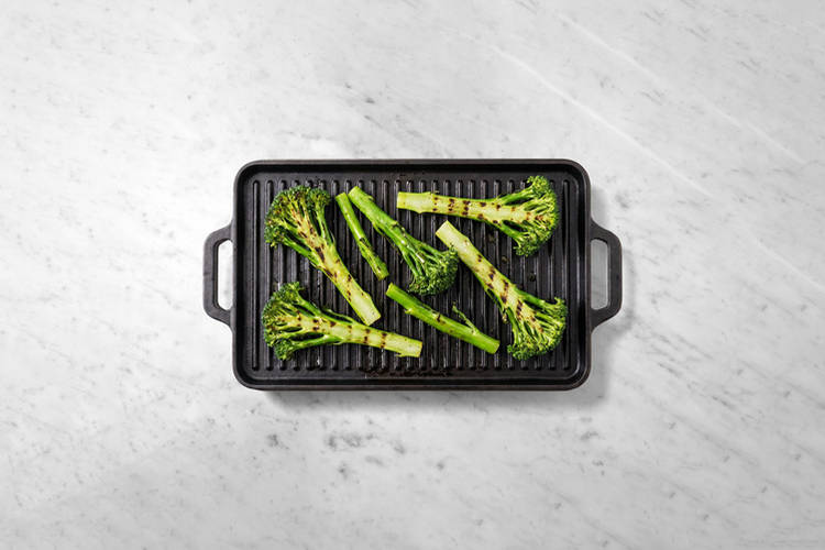 Grill the baby broccoli 