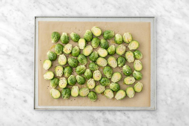 Roast the Brussels sprouts