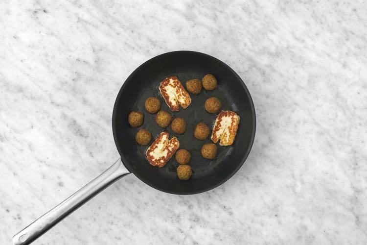 Cook the Halloumi and Falafels