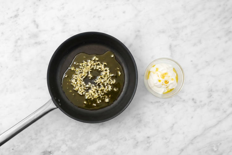 Make the garlic yoghurt