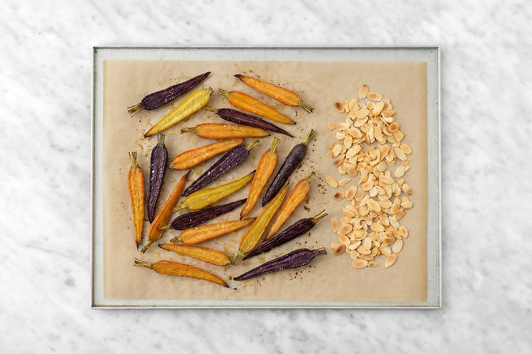 Roast the baby carrots