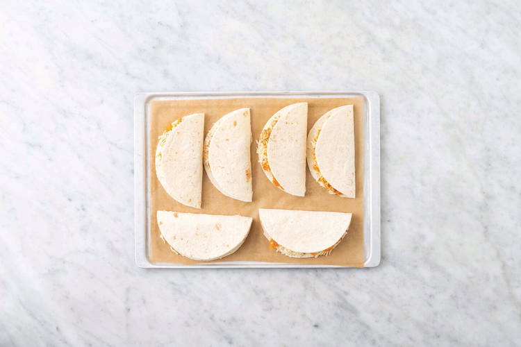 Bake the quesadillas