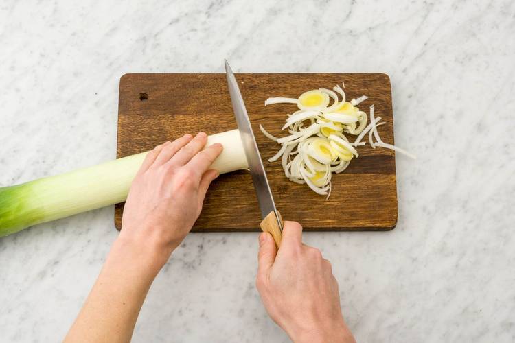 Stek vegetardeig og purre