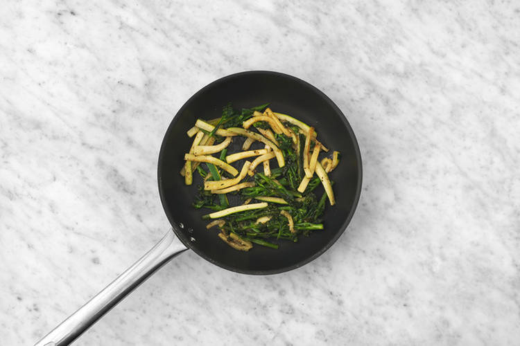 Sauté the greens