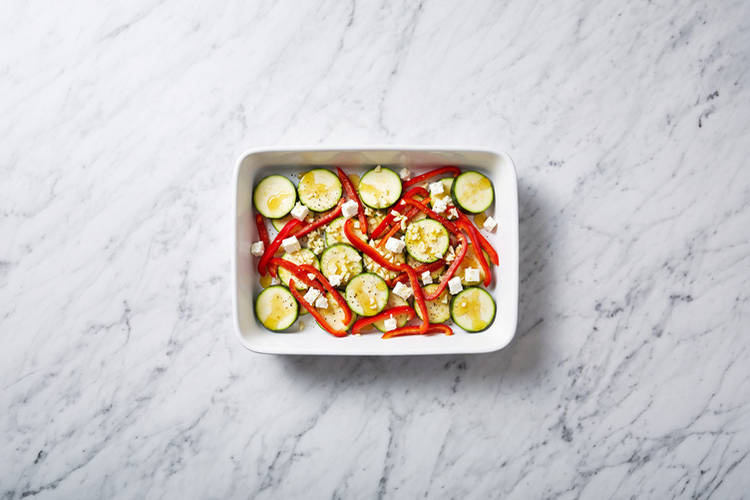 Roast the zucchini & capsicum