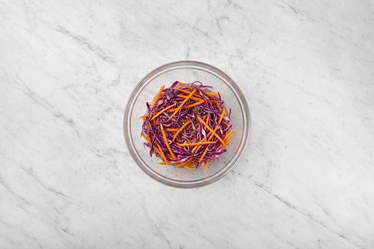 Prep and marinate cabbage