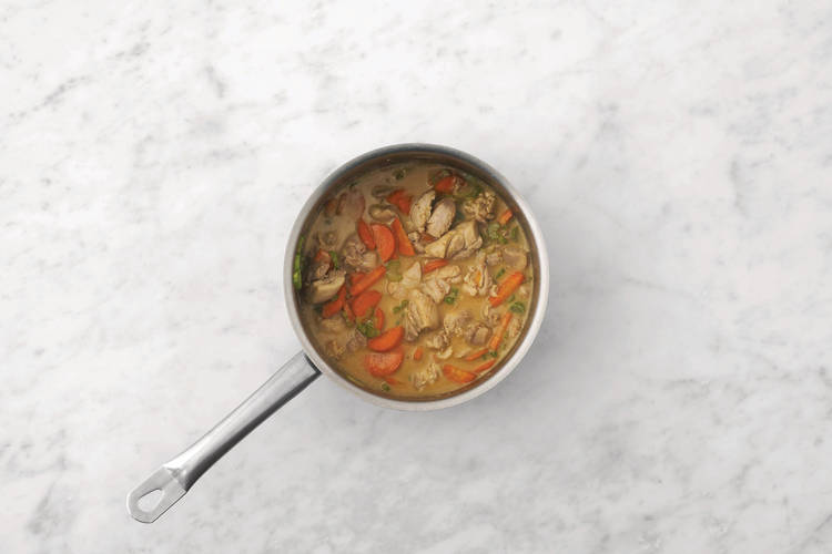 Cook the chicken & veggies