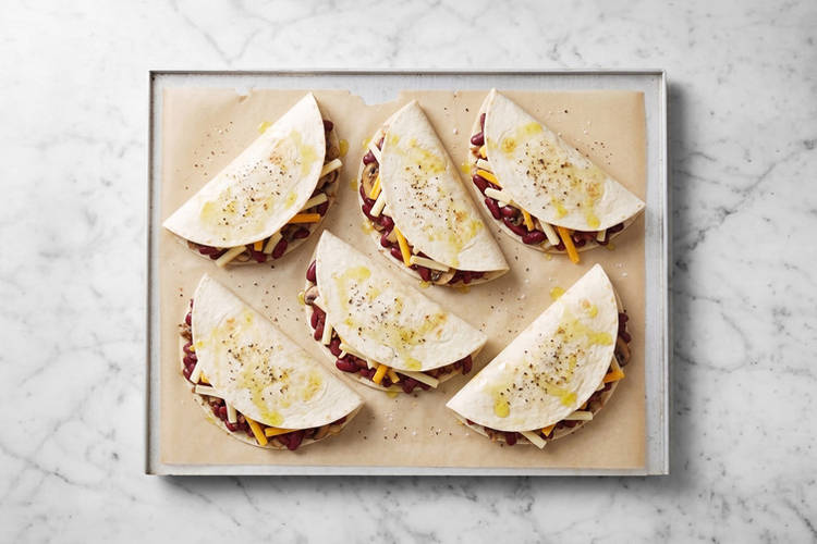 Assemble the quesadillas