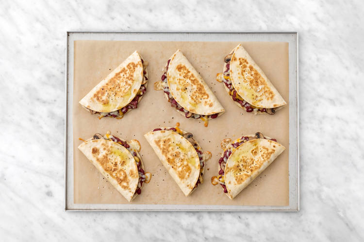 Bake the quesadillas