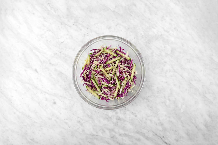 Make the cabbage slaw