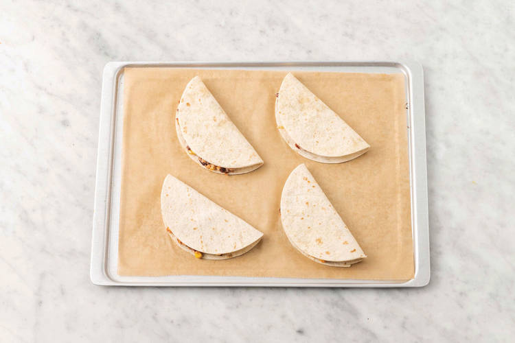 Assemble the quesadillas
