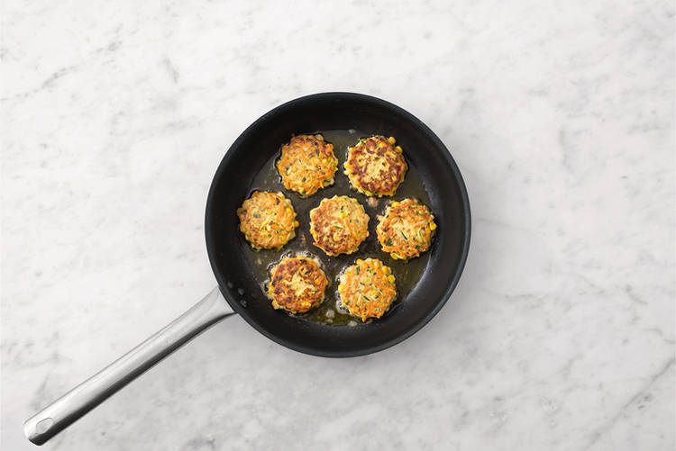 Cook the fritters