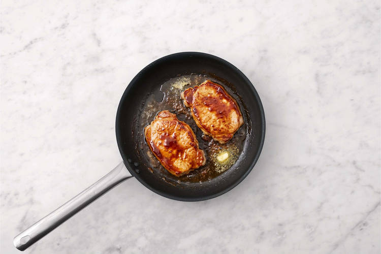 Cook the pork steak