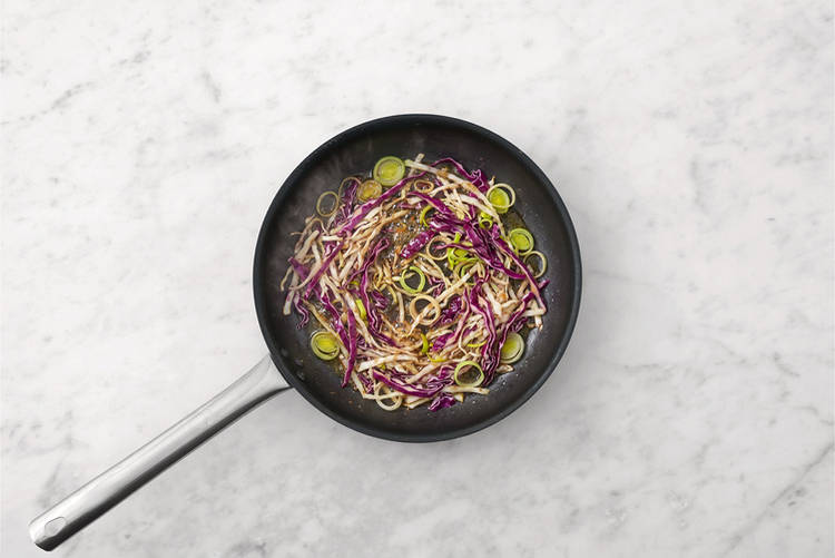 Braise the cabbage