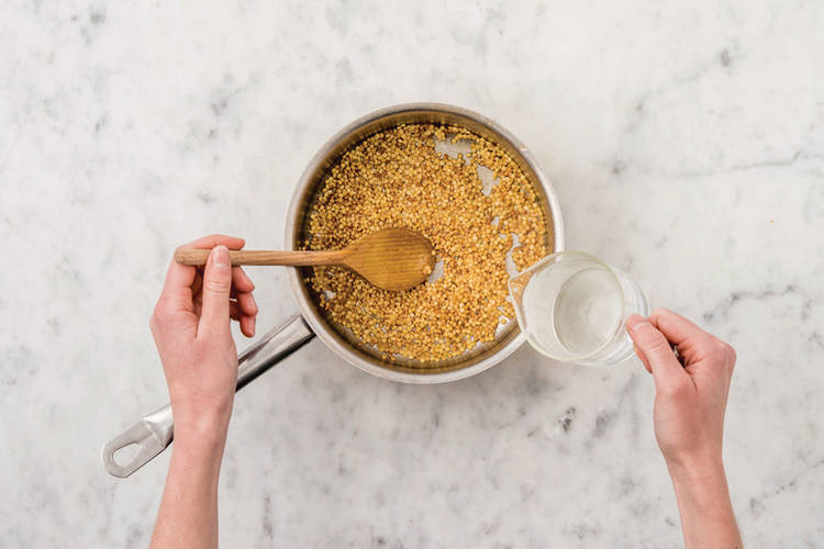 Cook the pearl couscous