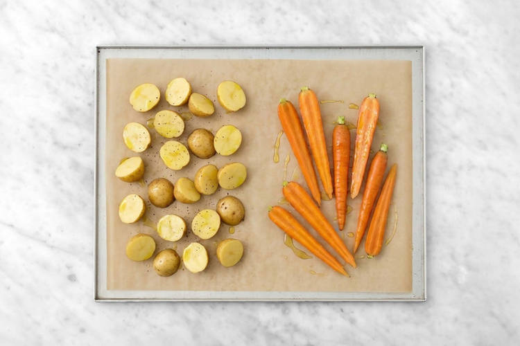 Roast the chicken & veggies