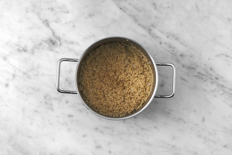Cook the pearl couscous