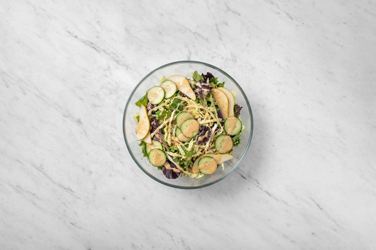 Make the dressing & assemble the salad