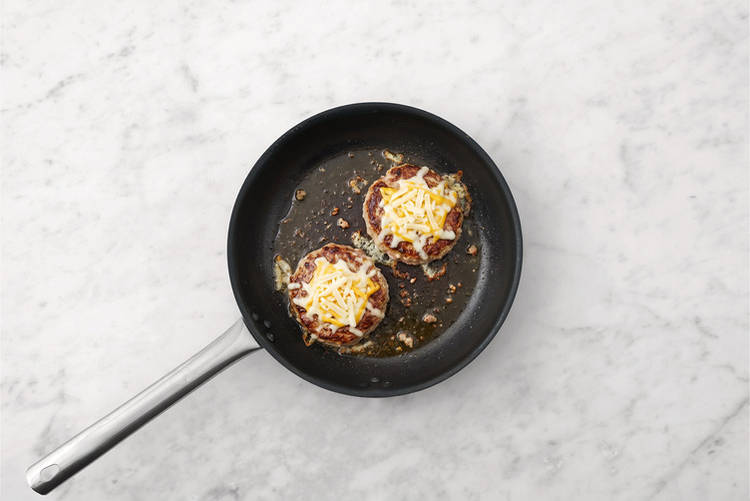 Cook the lamb patties