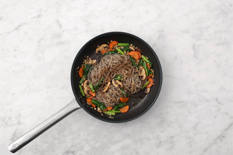 Add the veggies & noodles