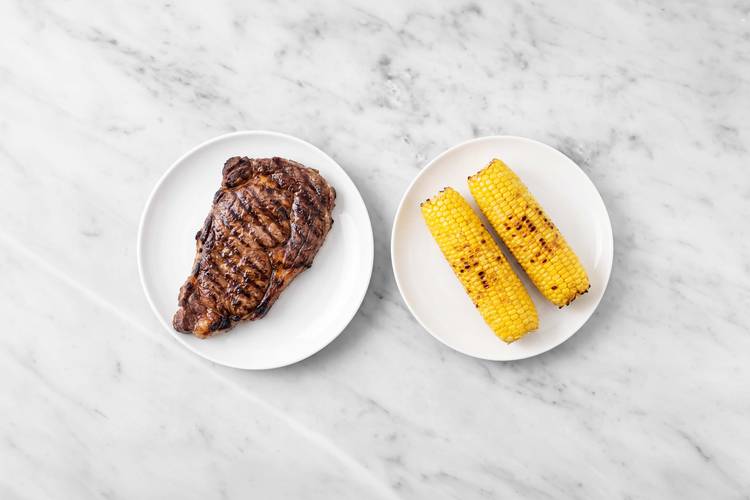 Grill steak and corn