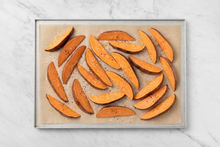 Cook sweet potatoes
