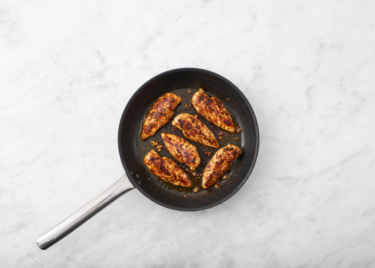 Cook the chicken & heat the wraps