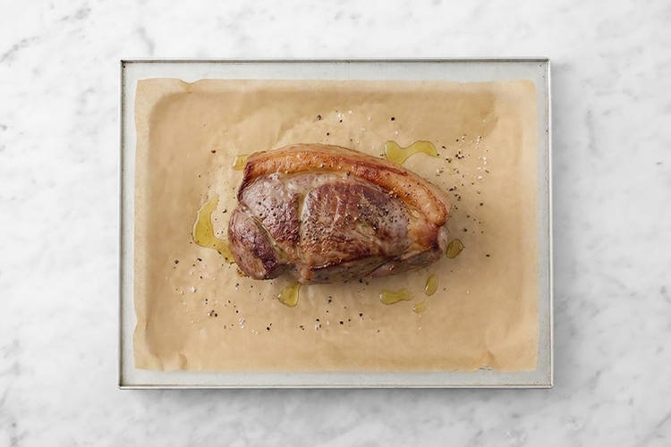 Bake the fries & roast the lamb