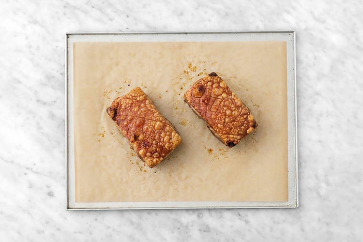 Roast the pork belly