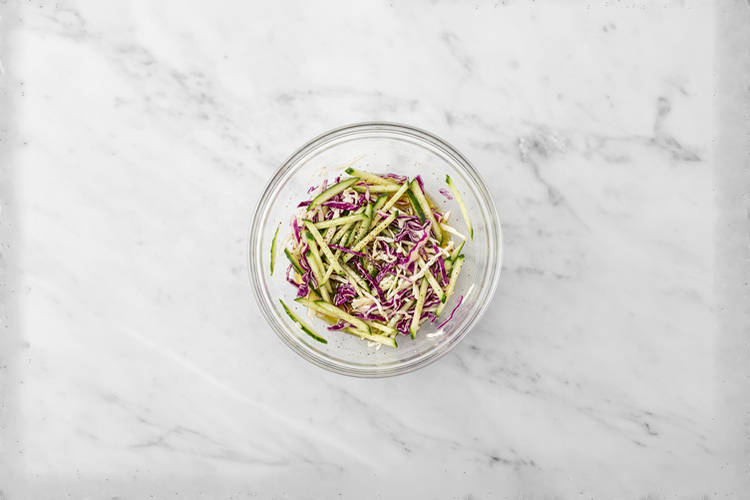 Make the cabbage slaw