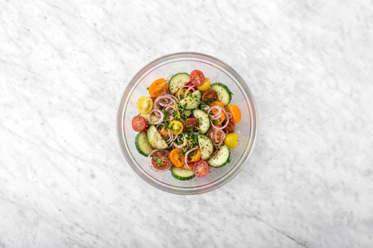 Make cucumber-tomato salad