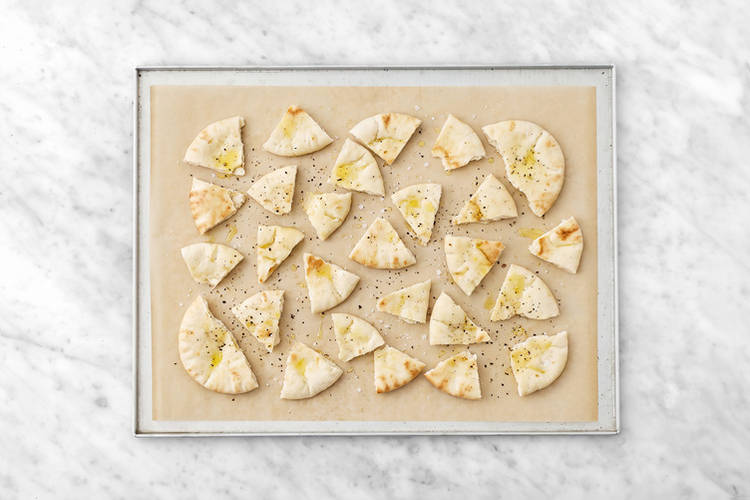 Grill the pita chips