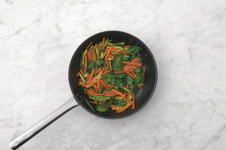 Cook the veggies