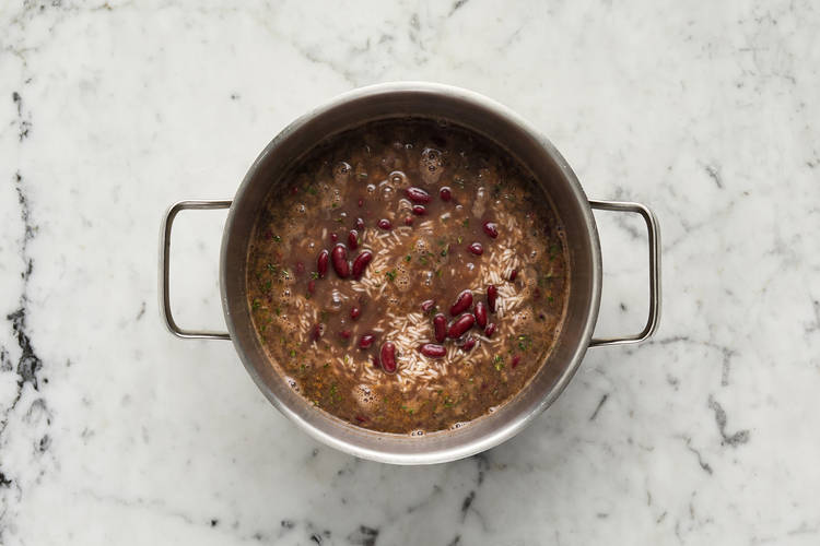 Cook kidney beans and rice